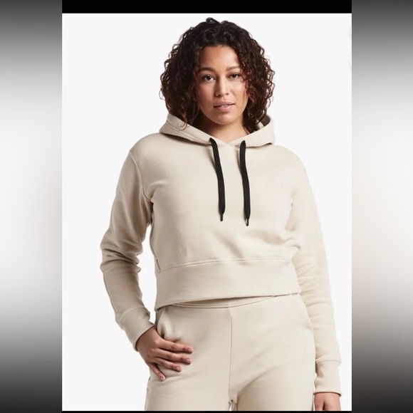 Public Rec Luxe Fleece Cropped Hoodie in Ivory 
size Small - Picture 1 of 12